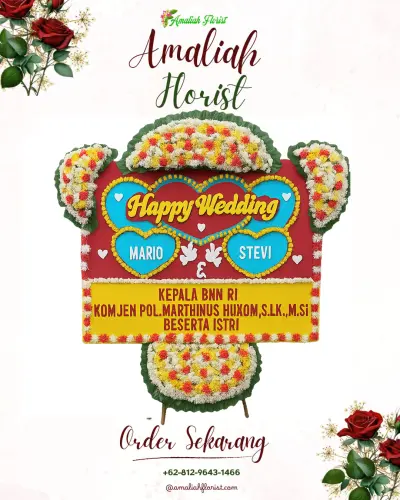 Karangan Papan Bunga Pernikahan di Manggissari